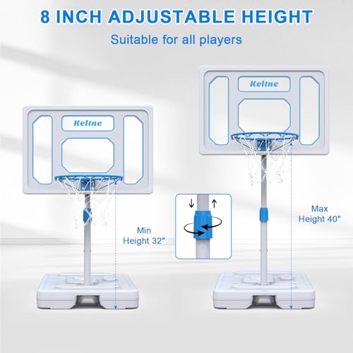 Chowell Solar Pool Basketball Hoop with LED Lights, Adjustable Height & Rustproof Backboard