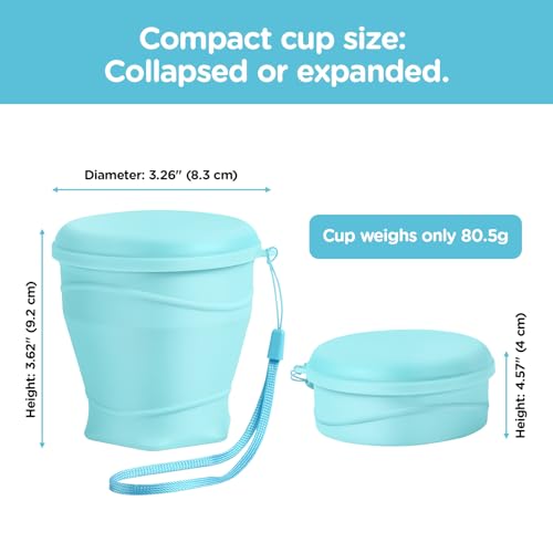 Light Green Collapsible Silicone Cup 8.8oz BPA-Free Travel Drinkware