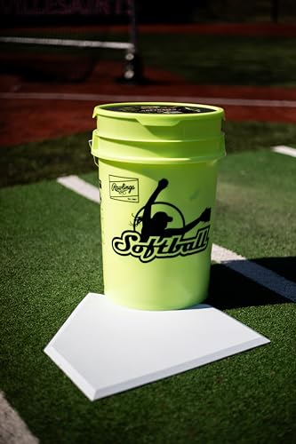 Rawlings 2023 Practice Softballs Bucket | 18 12" Synthetic Cover Youth