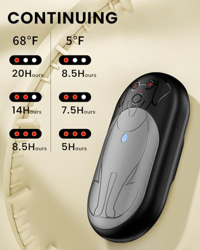 Rechargeable Hand Warmers 2 Pack Grey - Portable Battery Operated Outdoor Heating