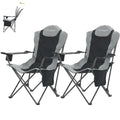Aohanoi 2-Pack Portable Camping Chairs Heavy Duty Foldable with Adjustable Backrest