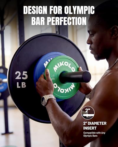 Mikolo White 17.5LB Weight Plates Set 1.25LB-10LB Bumper Plates for CrossFit
