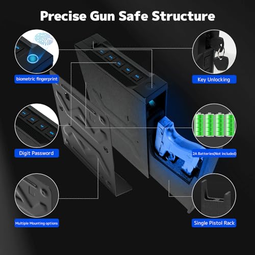 XDeer S12 Pro Biometric Gun Safe with App Control, Quick Access & Auto-Eject Drawer