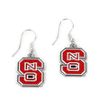NCAA Logo Dangler Earrings - North Carolina State Wolfpack Multicolor, Unisex Game Day Jewelry