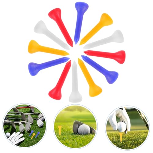 Plastic Golf Tees 3.5mm - 100 Pack in Mixed Colors for Golf Practice