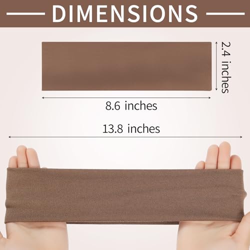 Panleding 12 Pack Women's Headbands - Deep Neutral, Elastic Workout Hair Bands