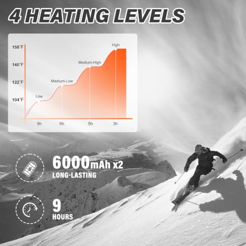 Rechargeable Heated Socks with 4 Levels for Outdoor Sports Winter Warmth