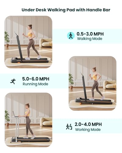 Abonow Light Black Walking Pad with Incline - Under Desk Treadmill for Home Office