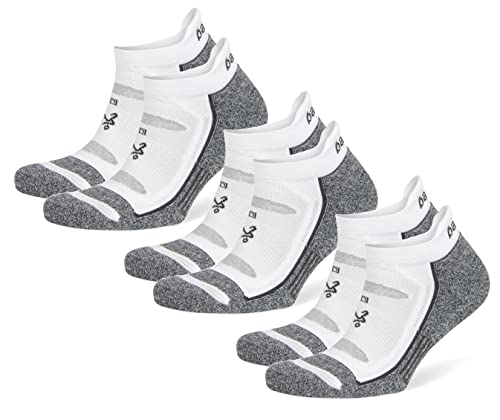 Balega No Show Medium Crew Athletic Running Socks - White, Blister Resistant