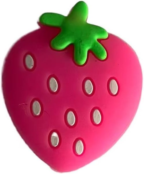 Tnyvm Pink Strawberry Tennis Racket Vibration Dampener Soft Silicon Racket Dampener Cartoon Shape Tennis Racquet Shock Absorbers Tennis Racket for Racquetball, Tennis Vibration Dampeners