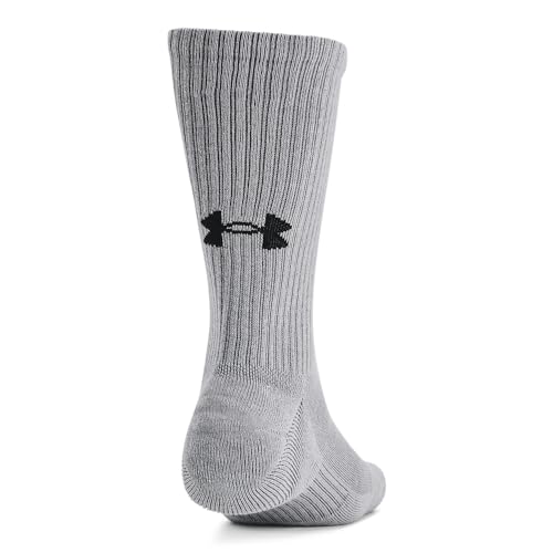 Unisex Adult Cotton Crew Socks - Medium, Steel, White & Black - Multipacks