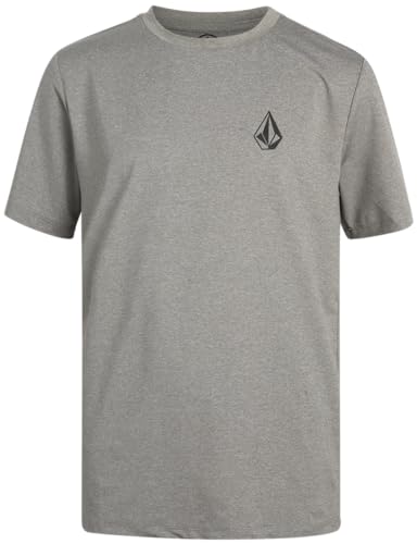 Volcom Boys Short Sleeve Rash Guard Surf Shirt UPF 50+ Quick Dry Heather Grey / 10-12