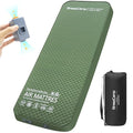 BreezCamp Green Self-Inflating Memory Foam Sleeping Pad with Electric Pump, 4-Inch Thick, All-Season Camping Mattress