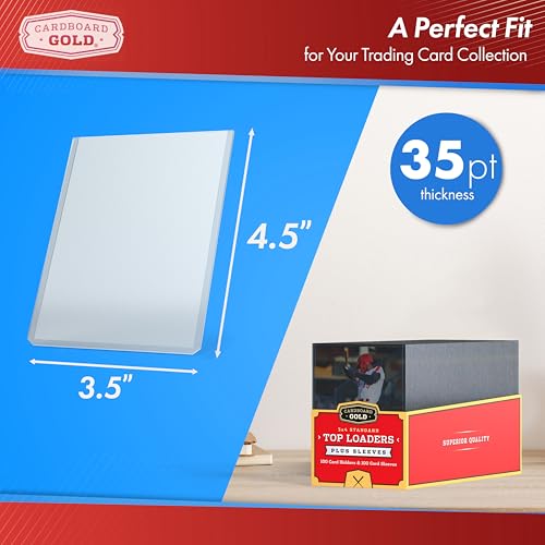 1000 Count Cardboard Gold 35pt Top Loaders for Cards with Penny Sleeves - Professional-Grade Card Protection