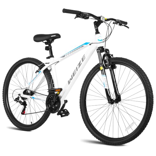 White 29 Inch Hardtail Mountain Bike for Men and Women - Trail Bicycle