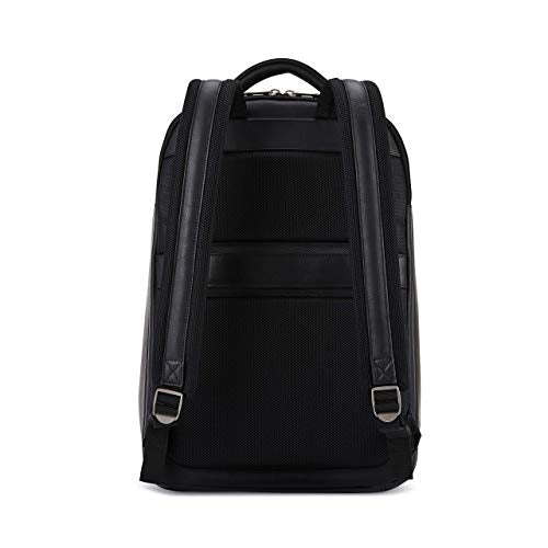 Samsonite Classic Leather Backpack One Size Black Business Travel Laptop Bag