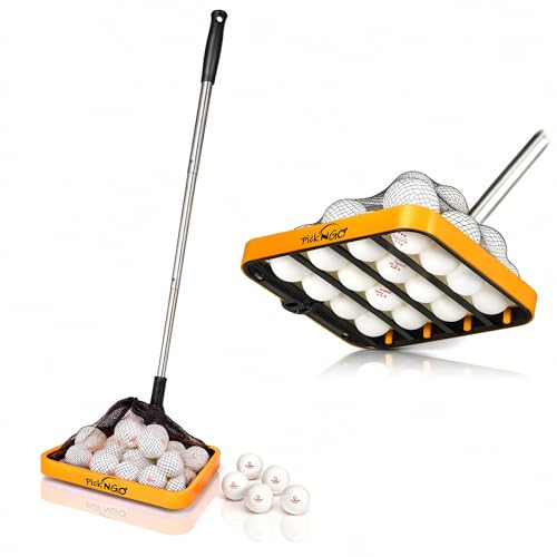 Ping Pong Ball Picker Tool for Table Tennis - Orange & Black - Fast & Safe Collection Accessory