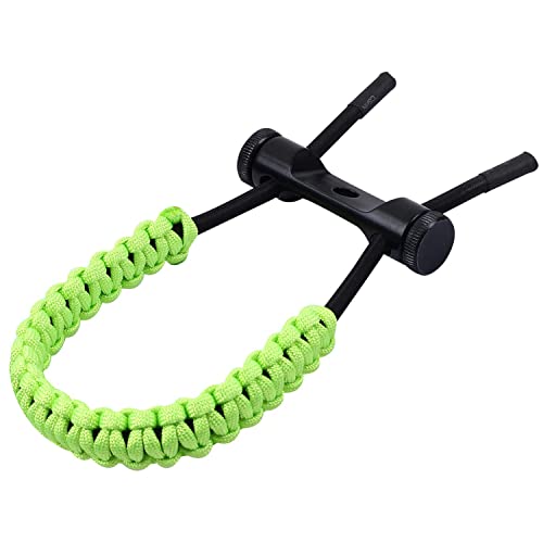 Adjustable Braided Archery Bow Wrist Sling for Hunting & Target Shooting - Green