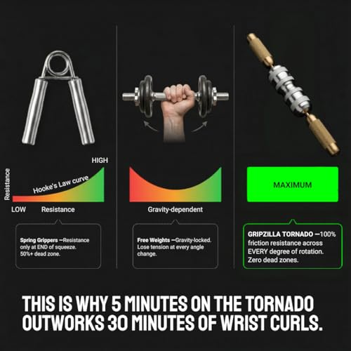 GRIPZILLA Tornado Steel Forearm & Wrist Strengthener - Adjustable Grip Trainer for Rehab & Sports