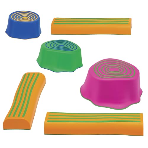 edxeducation Step-a-Trail Obstacle Course for Kids - Logs & Stumps, Indoor & Outdoor
