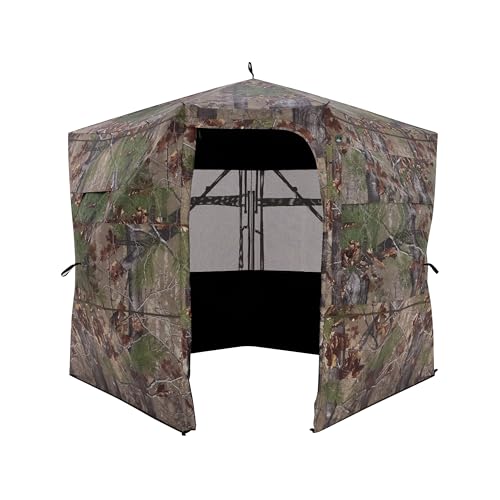 See-Through Hunting Blind with View-Through Fabric, Silent Windows, 104x104x82 Inches