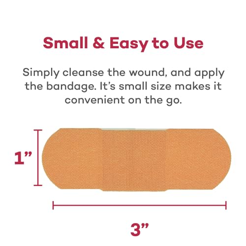 Dealmed 1x3 Inch Fabric Adhesive Bandages - 24 Pack, Sterile & Breathable