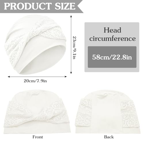 XYIYI White Knot Chemo Headwear for Women Cancer Patients Beanie Hat