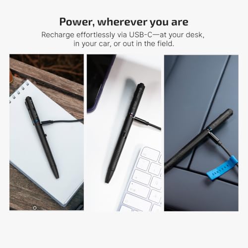 OLIGHT O'Pen 3 Black Rechargeable LED Pen Light - 4-in-1 EDC Flashlight & Writing Tool