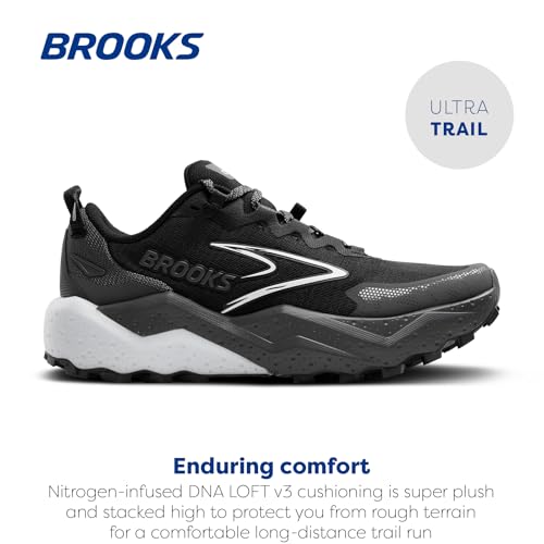 Brooks Women’s Caldera 8 Ultra Trail Running Shoe - Black/Blackened Pearl/White, Size 9