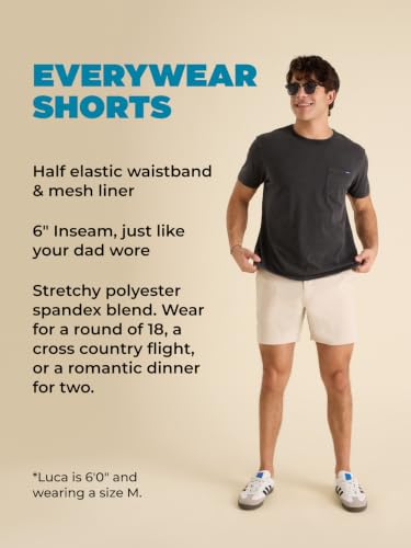 X-Small Water-Resistant Men’s Shorts - Khakinators Casual 6in Inseam Elastic Waist