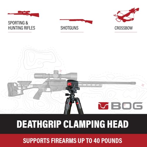 BOG DeathGrip Hunting Tripod Black Aluminum 7-59" Shooting Rest with Clamp