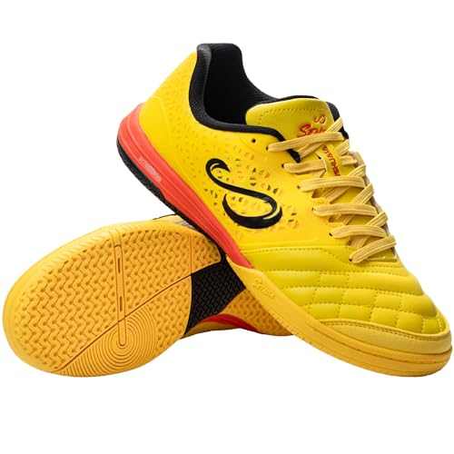 SENDA Ushuaia Pro 2.0 Indoor Futsal Shoes - Women 10 / Men 9, Yellow, Unisex Adult & Youth
