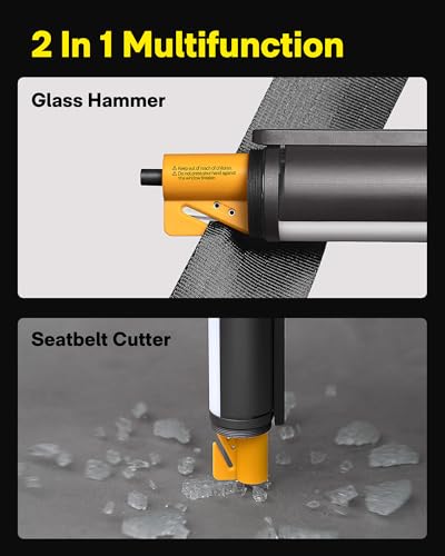 Rechargeable LED Emergency Flashlight with Window Breaker & Seatbelt Cutter – 1000 Lumens, Magnetic, Zoomable, Waterproof