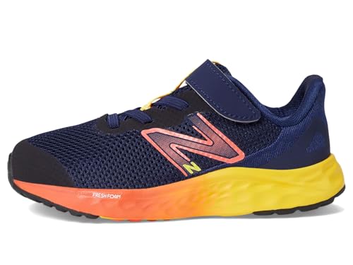 Baby Boys Running Shoes with Hook and Loop Closure - Fresh Foam Arishi V4, Navy & Red, Toddler Wide Fit