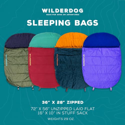 Wilderdog 36x28in Water-Resistant Dog Sleeping Bag with Carry Sack