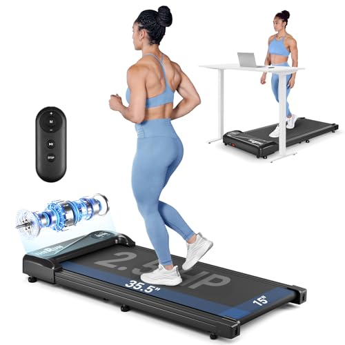 THERUN Portable Under Desk Treadmill Black 2.5HP Walking Jogging Machine