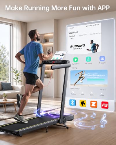 Shadow TOPUTURE 4-in-1 Foldable Walking Pad Treadmill with 12% Incline & Bluetooth Speaker