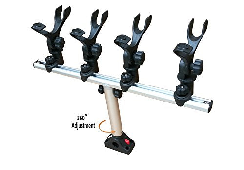 Brocraft Crappie Rod Holder System with Deck & Side Mount - 4-Rod Spider Rigging