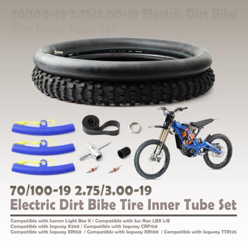 VAINELY 70/100-19 Tire & Inner Tube Set Off-Road Compatible with Surron Light Bee X