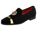Men's Velvet Loafers Dress Shoes for Wedding Prom - Black 10