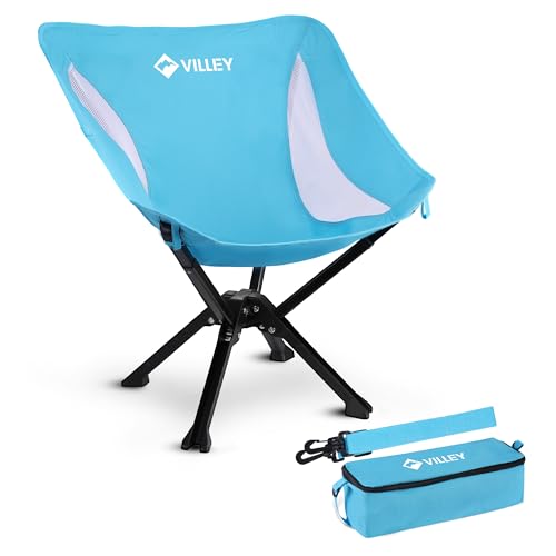 VILLEY Portable Folding Camping Chair - Lightweight Outdoor Seat, Blue, Variation 1