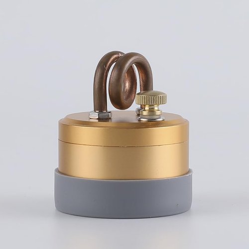 Portable Mini Camping Alcohol Stove - Solid Shell Powerful Safe Spirit Burner Strong Fire Burning for Outdoor Hiking Cooking Backpacking 50ml Golden Color