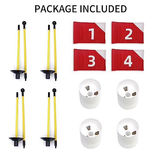 4 Pack Golf Practice Hole Set with Fiberglass Flagstick & Cup - Backyard Putting Green