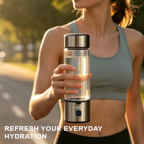 Hydrogen Water Bottle Generator 460ml Portable Silver Electrolysis Machine
