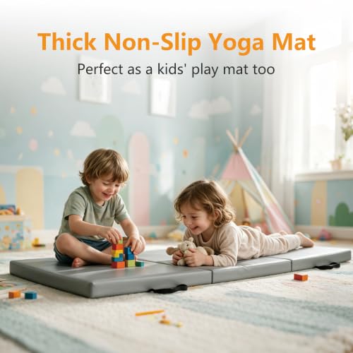 Rufvnel 3 Inch Thick Yoga Mat - Extra Large Folding Exercise & Pilates Mat
