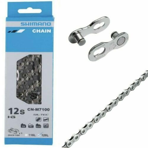 12-Speed Bicycle Chain with Quick Link - Shimano SLX CN-M7100 Silver 126L