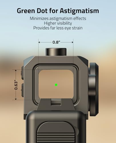 CVLIFE Green 3 MOA Dot Red/Green Enclosed Reflex Sight for ACRO, Shockproof & Solar Powered