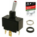 12V Marine Toggle Switch Kit - Red Lighted SPST On-Off Heavy Duty Panel Sealed