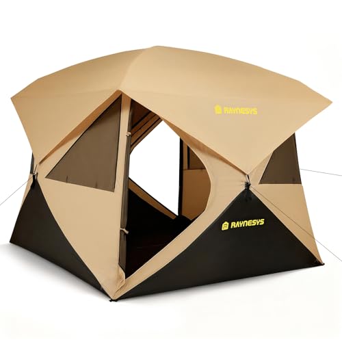 Raynesys 4 Person Waterproof Pop-Up Camping Tent with Quick Setup