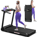 Black Portable Foldable Treadmill for Home with Handles - 300 lbs Capacity, Walking Pad, Lightweight & Compact
